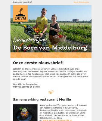 Onze eerste nieuwsbrief!